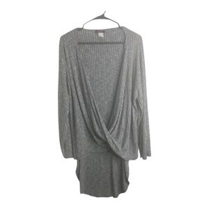 Blush Women’s Gray Striped Drape Open Cardigan Size 2X